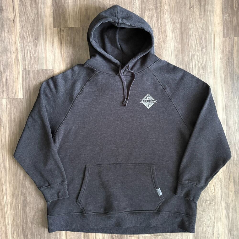 Burlebo Hoodie Men's Size 2XL Gray Fleece Long Sleeve Outdoor Hiking